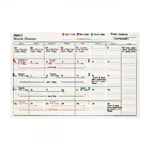 Mark-it Perpetual Month Wipe on/ Wipe off Planner