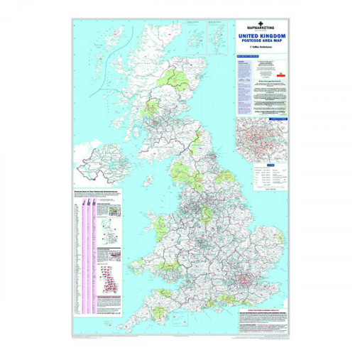 Map Marketing UK Postcode Areas Laminated Map BIPA