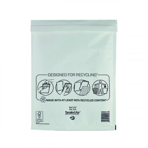 BUBBLE LINED BAG WHITE 240X330 PK50