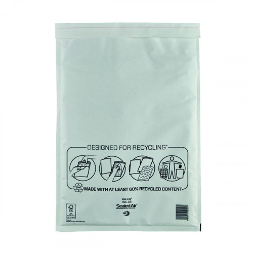 BUBBLE LINED BAG WHITE 300X440 PK50
