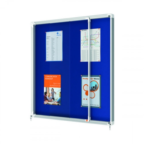 Nobo Premium Plus Felt Lockable Notice Board 12xA4 1902566