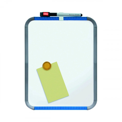 Nobo Mini Magnetic Whiteboard Slim Frame 220x280mm Silver Trim QB05142ASTD