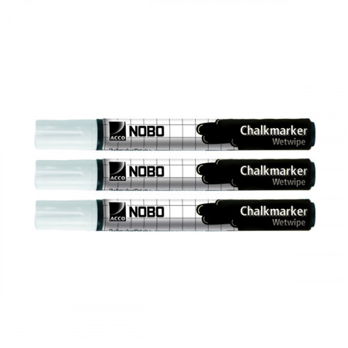 Nobo Chalk Marker White (Pack of 3) 34438398