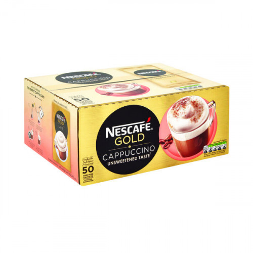 Nescafe Gold Unsweetened Instant Cappucino Sachets (Pack of 50) 12314883