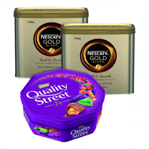 Nescafe Gold Blend 750g (Pack of 2) FOC Quality Street 650g