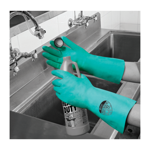 Nitrile Synthetic Rubber Glove Nitri-Tech IIIÂ® (33cm) Size 8 (Medium) Green Per Cse of 48 Pairs - Available to order