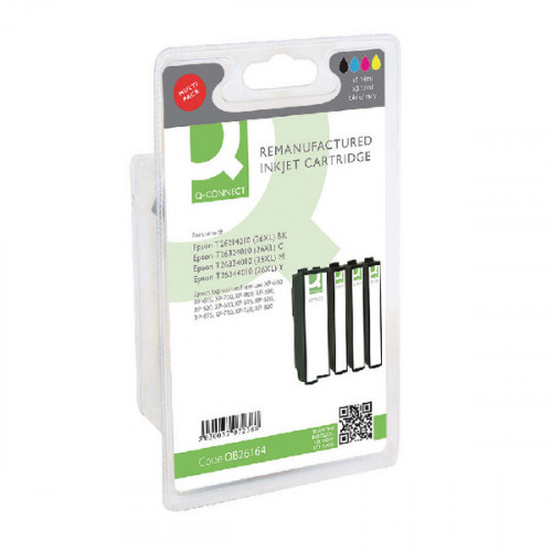 Q-Connect Epson T263640 Ink Cartridge (Pack High Yield KCMY (Pack of 4) T263640-COMP