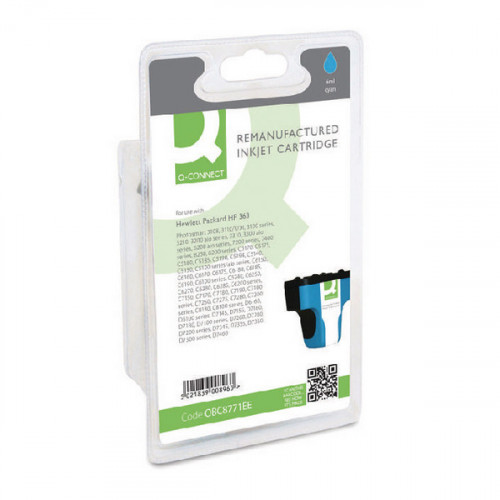 Q-Connect HP 363 Remanufactured Cyan Inkjet Cartridge C8771EE