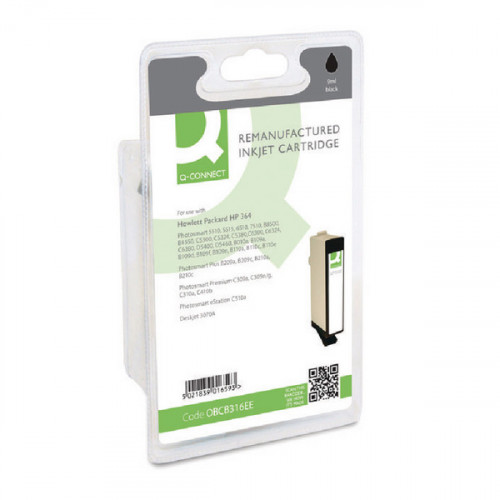 Q-Connect HP 364 Remanufactured Black Inkjet Cartridge CB316EE