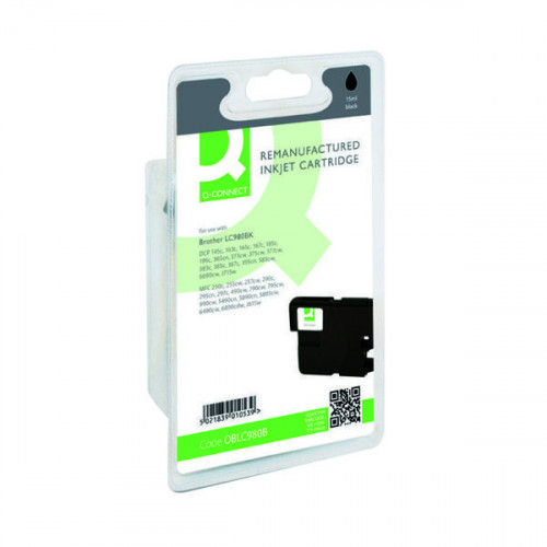 Q-Connect Brother Remanufactured Black Inkjet Cartridge High Yield LC980BK