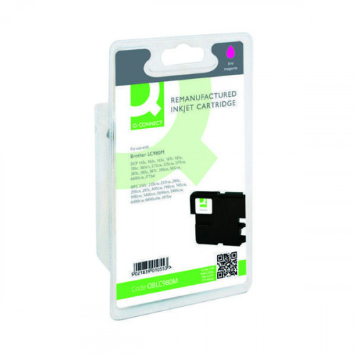 Q-Connect Brother Remanufactured Magenta Inkjet Cartridge High Yield LC980M