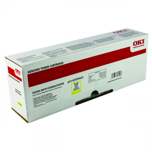 Oki Yellow Toner Cartridge (5,000 Page Capacity) 43324421
