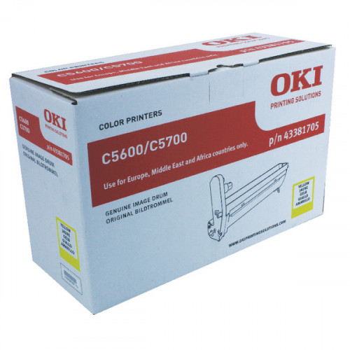 Oki C5600 Yellow Image Drum (20,000 Page Capacity) 43381705