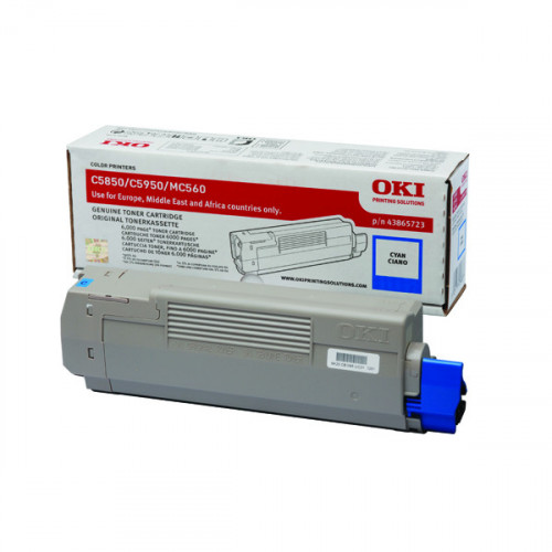 Oki Cyan Toner Cartridge (6,000 Page Capacity) 43865723