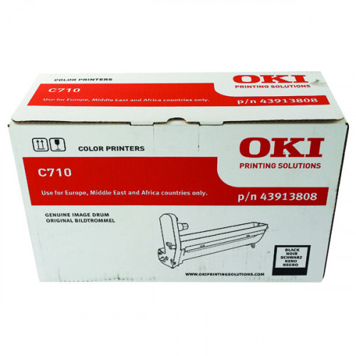 Oki C710 Black Image Drum (20,000 Page Capacity) 43913808