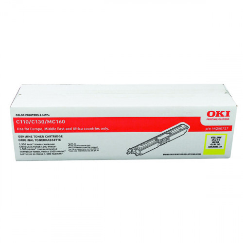 Oki C110/C130 1.5K Yellow Laser Toner Cartridge 44250717