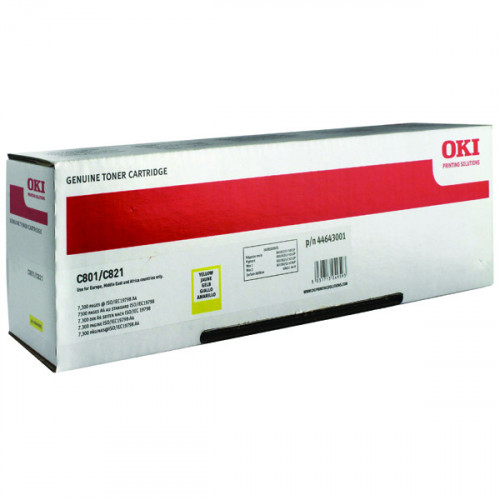 OKI C801/821 YELLOW TONER CARTRIDGE