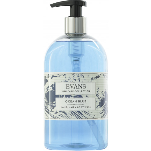 Evans Feelings Ocean Blue Perfumed Bodywash & Shampoo with bactercide in Pump Dispenser A159FEV Per 500ml