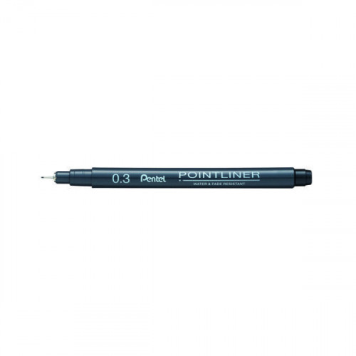 PENTEL P/LINER PIGMT LINE 0.3 BLK 12