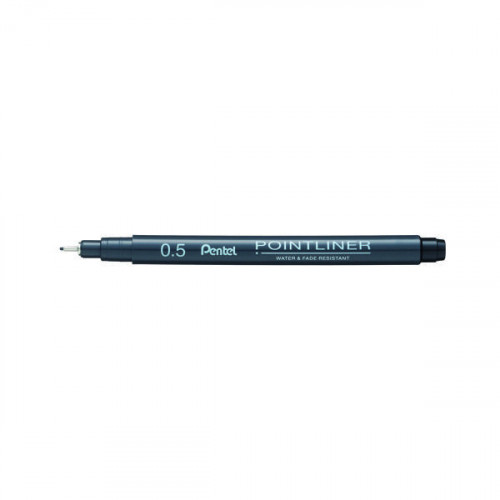 PENTEL P/LINER PIGMT LINE 0.5 BLK 12