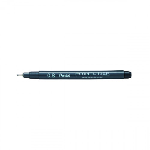 Pentel Pointliner Pigment Liner 0.8mm Black (Pack of 12) S20P-8A