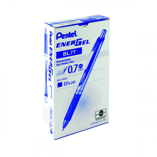 PENTEL RETRACT METAL TIP BLUE PK12