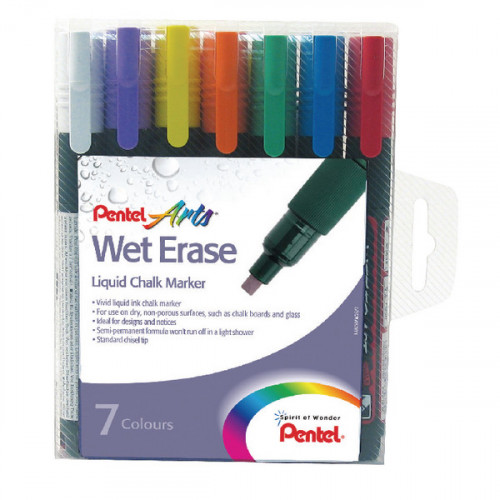 PENTEL CHALK MARKERS AST PKOF 7