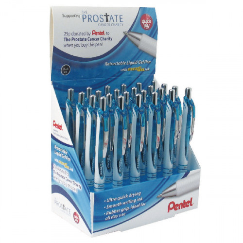 Pentel EnerGel Xm Limited Edition Prostate Cancer UK Display Black (Pack of 24) BL77SW/2D