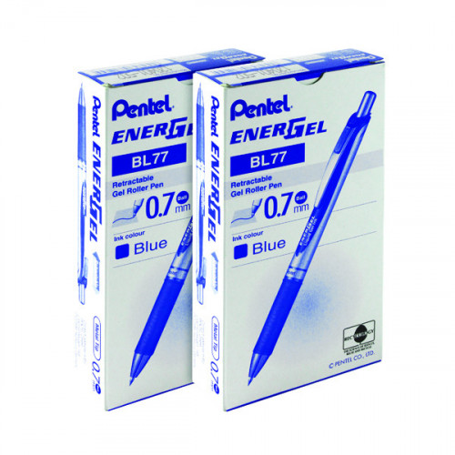 Pentel Energel XM Retractable Liquid Gel Pen Blue Pack of 12 2For1