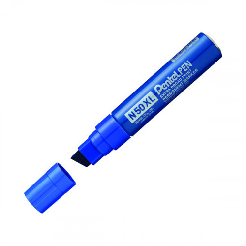 PENTEL MARKER CHISEL TIP BLUE PK6