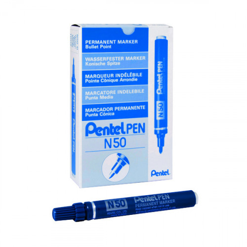 PENTEL N50 BULLET MARKER BLU BOX 12