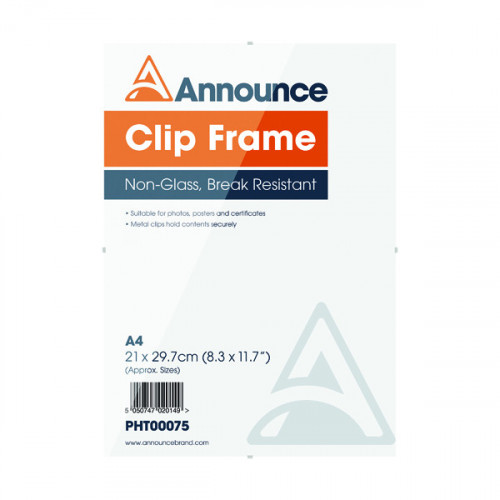 ANNOUNCE A4 METAL CLIP FRAME