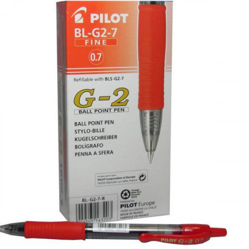 Pilot G207 Gel Ink Retractable Rollerball Pen Red (Pack of 12) G2RED