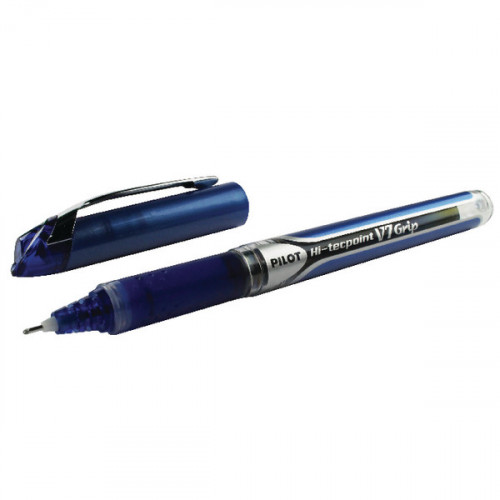 PILOT V7 GRIP LIQ INK RBALL BLU PK12