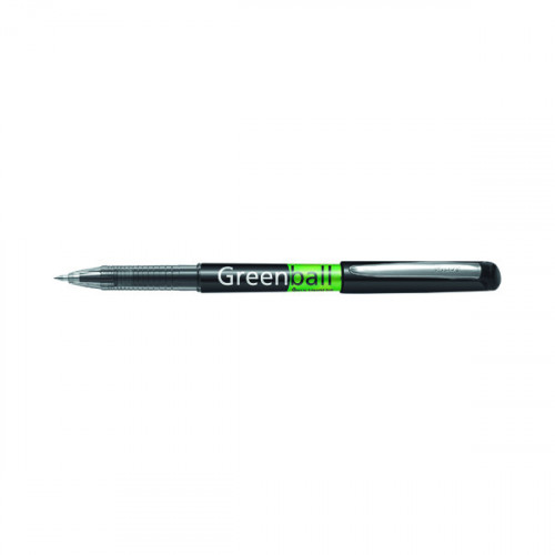 Pilot Greenball Begreen Rollerball Pen Medium Line Black (Pack of 10) 4902505345234