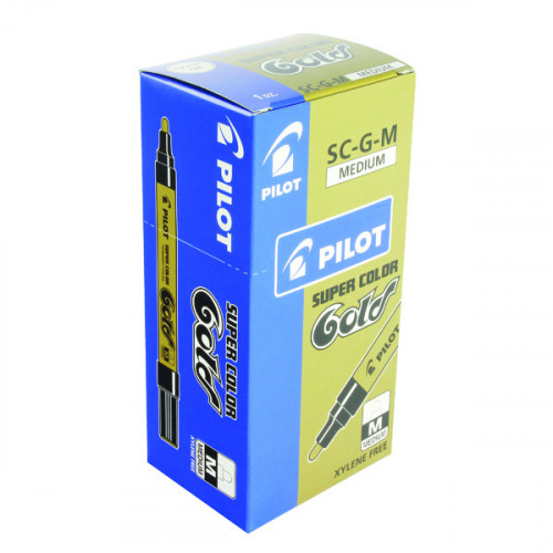 Pilot Bullet Tip Permanent Marker Medium Gold (Pack of 12) SCGM