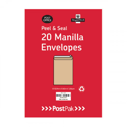 Postpak C4 Peel and Seal Manilla Envelopes (Pack of 200) 9730466