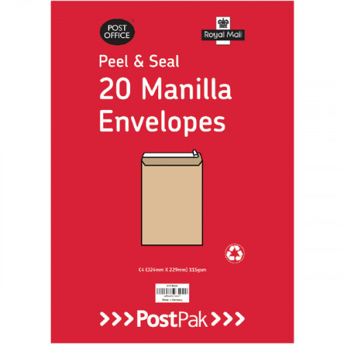 Envelopes C5 Peel and Seal Manilla 115gsm (Pack of 200) 9730695