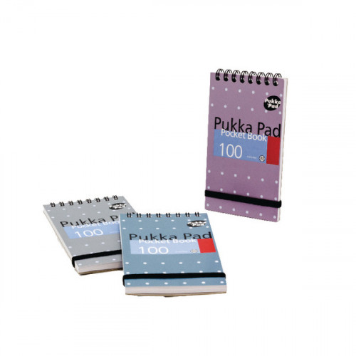 Pukka Pad Ruled Wirebound Metallic Pocket Notebook 100 Pages A7 (Pack of 6) 6254-MET