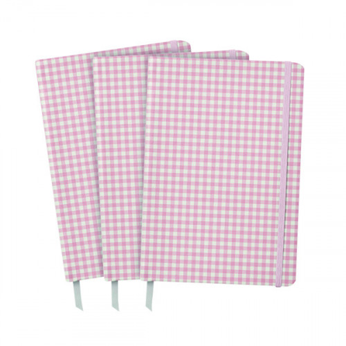 Pukka Ballerina Softcover Journal Pink Check (Pack of 3) 9371-CD