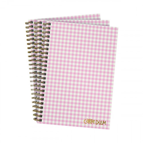 Pukka Ballerina Hardcover Notebook B5 Pink Check (Pack of 3) 9377-CD