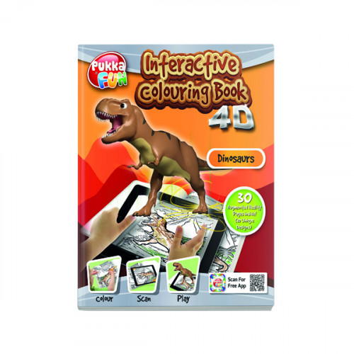 Pukka Fun Interactive Colouring Book 4D Dinosaurs 8421-FUN