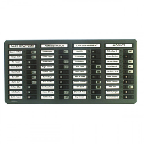 INDESIGN 40 NAME IN/OUT BOARD GREY