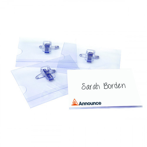 COMBI CLIP NAME BADGE 40X75MM PK50