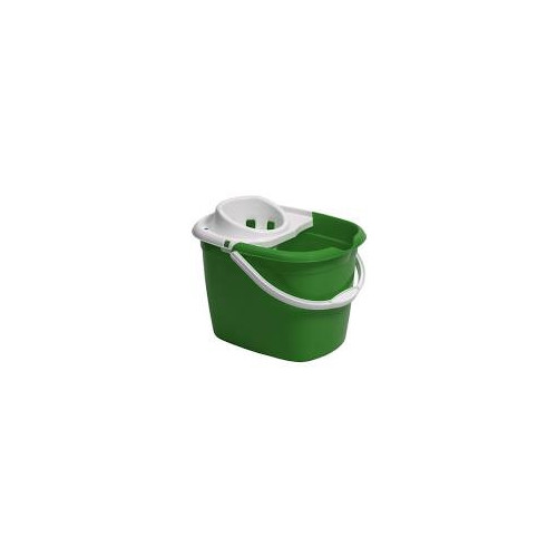 Plastic Mop Bucket c/w Cone Wringer Green 15Lt per Each