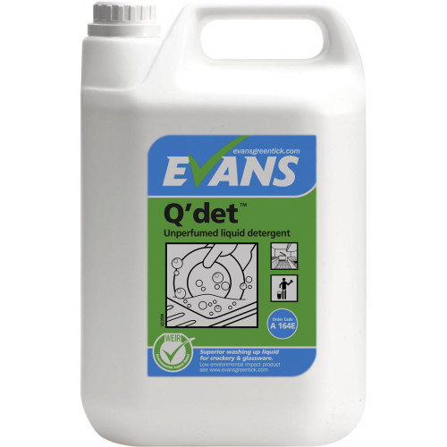 Evans Q'Det Unpurfumed Washing Up Liquid per 5Ltr (A164EEV2)