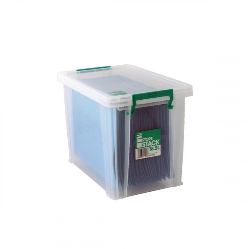 STORESTACK 18.5L STORAGE BOX CLEAR