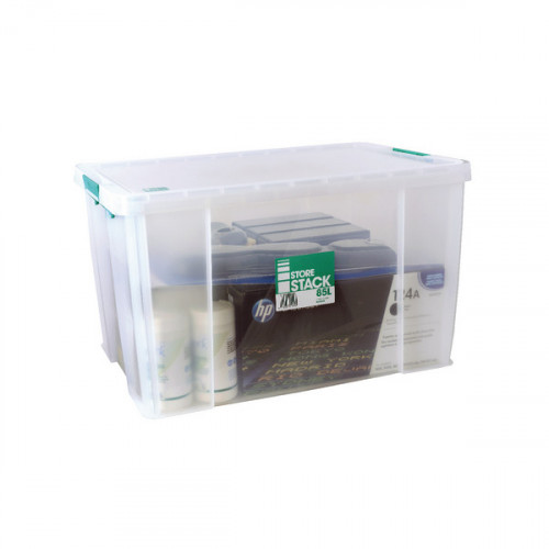 STORESTACK 85L STORAGE BOX CLEAR