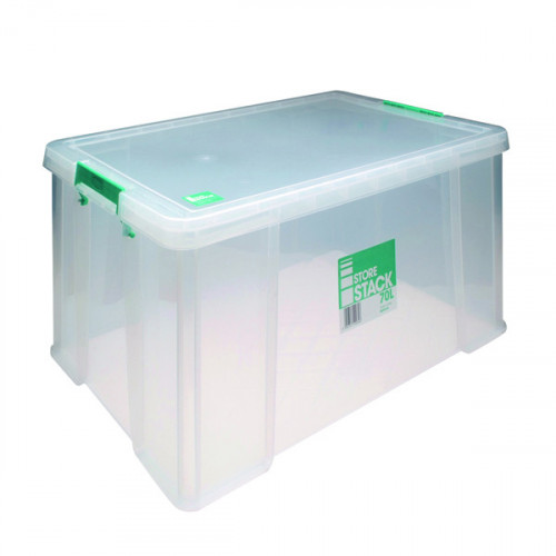 STORESTACK 70L STORAGE BOX CLEAR