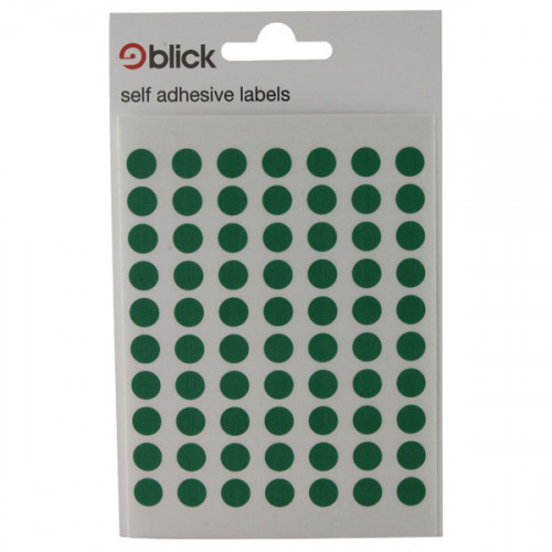 BLICK COLOURED LBLS 8MM GREEN PK9800